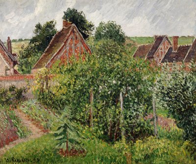 Landscape with Cottage Roofs by Camille Jacob Pissarro